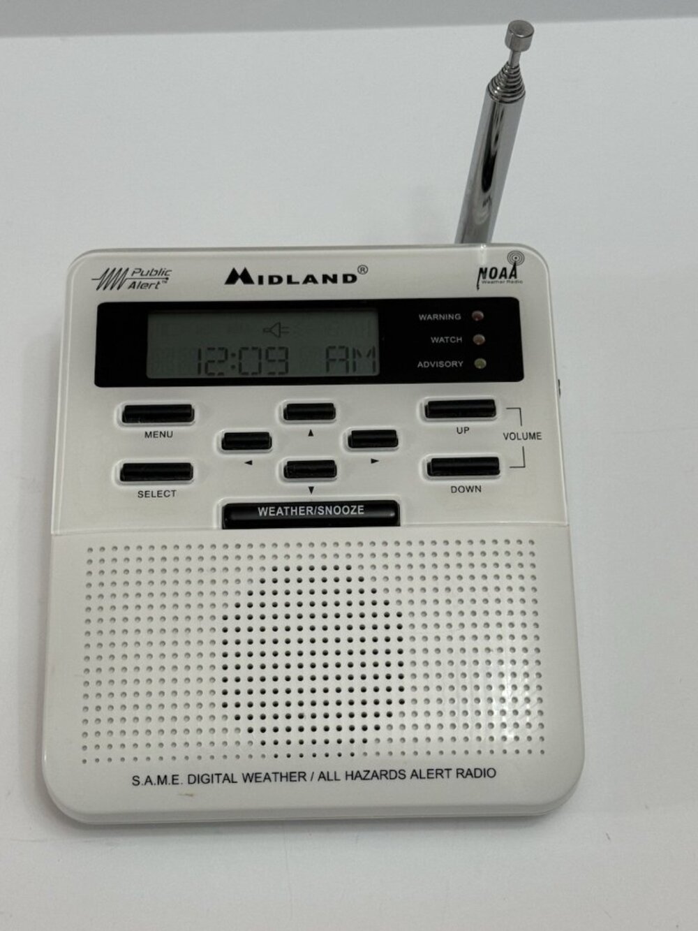 Midland WR-100 NOAA Weather Alert Radio SAME Public Alert Emergency Alarm Tested